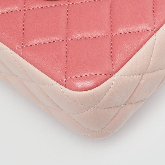 Chanel Pink/Red Quilted Lambskin Leather Valentine Medium Single Flap Bag - Picture 4 of 9